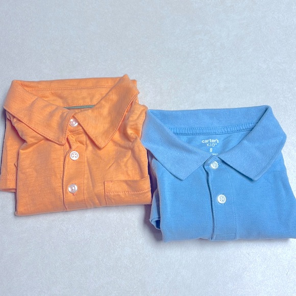 Carter’s Polo Shirts Orange and Blue Size 8 - Picture 1 of 9